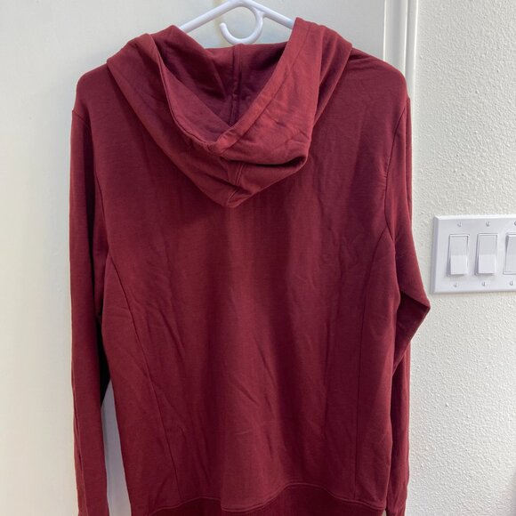 Unbound compact travel hoodie, M, Oxblood, merino wool - Picture 3 of 4